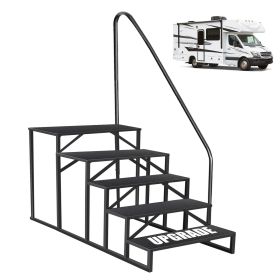 Portable 2 Step Stairs with Handrail (size: 5 Steps)