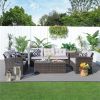 Direct Wicker Patio Conversation Set with Cushions and Storage Side Table