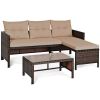 Outdoor Patio Rattan Sofa 3 Piece Set