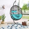 Hanging Egg Chair With Stand and UV Resistant Cushion