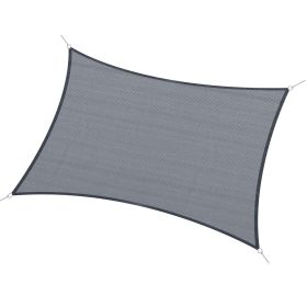 Outsunny Sun Canopy; 13' x 20' Sail with D-Rings and Rope Included - Gray (Color: as Pic)