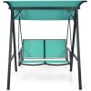Patio Swing with Weather Resistant Glider and Adjustable Canopy