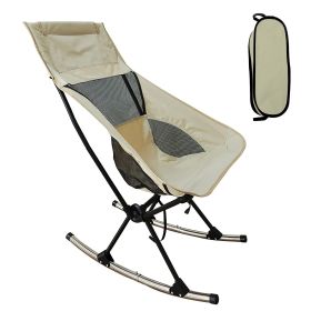 Portable Rocking Chair with Carry Bag (Color: Beige)