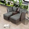 Convertible Daybed Sofa Set with Retractable Canopy