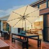 Outdoor Patio Umbrella With Solar LED Lights