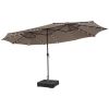 Double-Sided Patio Umbrella with 48 LED Lights - 15 Foot