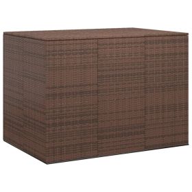 Patio Cushion Box PE Rattan Brown (Color: Brown)