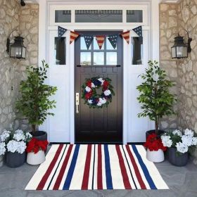 American Flag Welcome Mat; Indoor/Outdoor Rug (Color: 30"x 18")