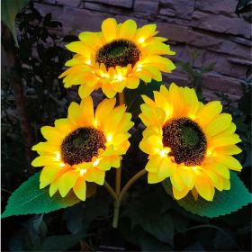 Solar Flashing LED Sunflower Lights with 3 Heads; 2 Pack (quantity: 4pcs)