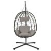 Wicker Egg Chair with Stand; Indoor and Outdoor