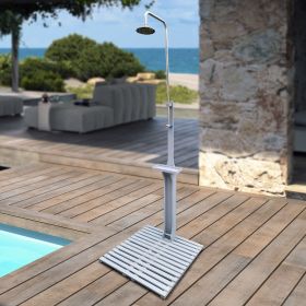 Outdoor Pool Shower with Chassis Board (Color: Gray)