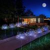 Waterproof Solar Fireworks Stake Lights With Remote; 4 Pack; 120 LED Copper Wire; 8 Modes