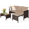 Outdoor Patio Rattan Sofa 3 Piece Set