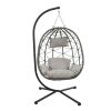 Wicker Egg Chair with Stand; Indoor and Outdoor