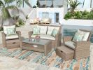 Patio Furniture Set;  4 Piece Outdoor Conversation Set