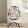 Wicker Egg Chair With Stand; Indoor or Outdoor