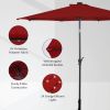 Solar Patio Umbrella with Crank and LED Lights - 10 Feet