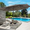 Double-Sided Patio Umbrella with 48 LED Lights - 15 Foot