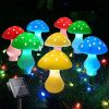 Solar Multi-Color LED Mushroom Lights; Yard & Garden