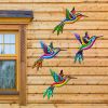 Metal Hummingbird Wall Art Decor, Iron Outdoor Hanging Ornament