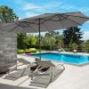 Double-Sided Patio Umbrella with 48 LED Lights - 15 Foot