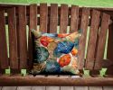 Sand Dollars Throw Pillow Machine Washable, Indoor Outdoor Decorative Pillow for Couch, Bed or Patio, 14Hx14W