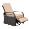 Wicker Swivel Recliner Chair with Water Resistant Cushions