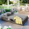 Outdoor Wicker Double Reclining Sunbed