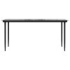 Black Patio Dining Table; 63"x31.5"x29.1"; Steel With Tempered Glass