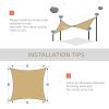 Outsunny 13' x 20' Rectangle Sail Canopy; D-Rings and Rope Included; Sand