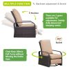 Wicker Swivel Recliner Chair with Water Resistant Cushions