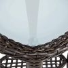 Glass Top Patio Wicker Coffee Table; All-Weather Aluminum Frame;  20''x 20''x 20"