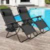 Folding Lounge Chairs with Zero Gravity - 2 pieces