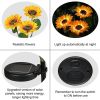 Solar Flashing LED Sunflower Lights with 3 Heads; 2 Pack