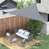 Outsunny Sun Canopy; 13' x 20' Sail with D-Rings and Rope Included - Gray