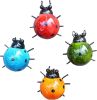 Cute Metal Ladybugs Garden Sculptures; 4 Pieces