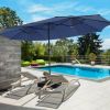 Double-Sided Patio Umbrella with 48 LED Lights - 15 Foot