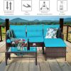 Outdoor Patio Rattan Sofa 3 Piece Set