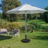 Patio Wicker Umbrella Stand; 50 lbs; Heavy Duty with Wheels