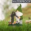Gnome Waterproof Statue; Solar Lawn Light