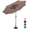 Solar Patio Umbrella with Crank and LED Lights - 10 Feet