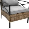 KD Rattan Conversation Sofa Set With Cushion; 4 piece