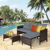 Outdoor Patio Rattan Sofa 3 Piece Set