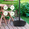 Patio Wicker Umbrella Stand; 50 lbs; Heavy Duty with Wheels