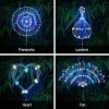 Waterproof Solar Fireworks Stake Lights With Remote; 4 Pack; 120 LED Copper Wire; 8 Modes