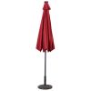 Solar Patio Umbrella with Crank and LED Lights - 10 Feet