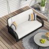 PE Wicker Patio Porch Swing; 2 Seater