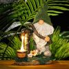 Gnome Waterproof Statue; Solar Lawn Light